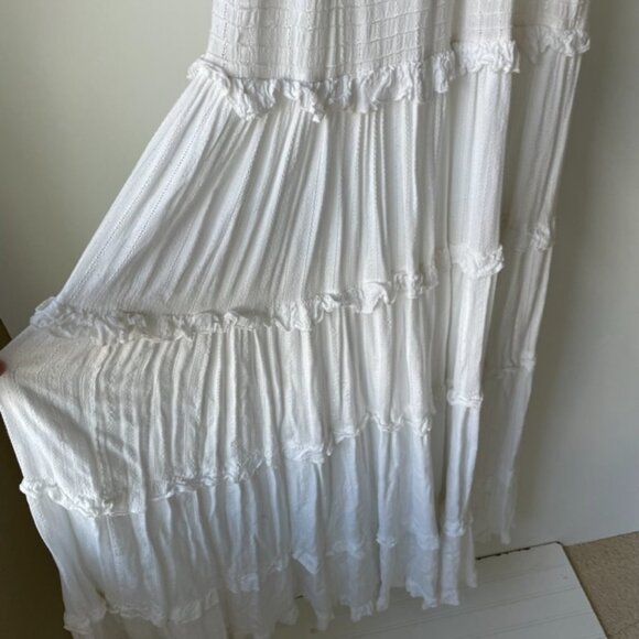 ANTHROPOLOGIE Barok Paris Melfi Shimmer Tiered Tasseled Cover-Up Maxi Dress RARE - Picture 6 of 7